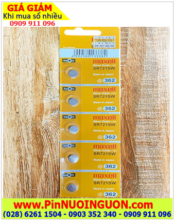 COMBO 01vỉ 5viên Pin đồng hồ 1.55v Silver Oxide MAXELL SR721SW - Pin 362 chính hãng